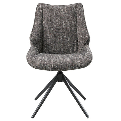 Malika - Chaise d'appoint pivotante (lot de 2) - Chenille marron