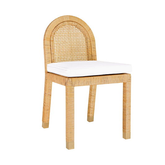 Amara - Chaise de salle à manger en rotin à dossier arqué - Naturel