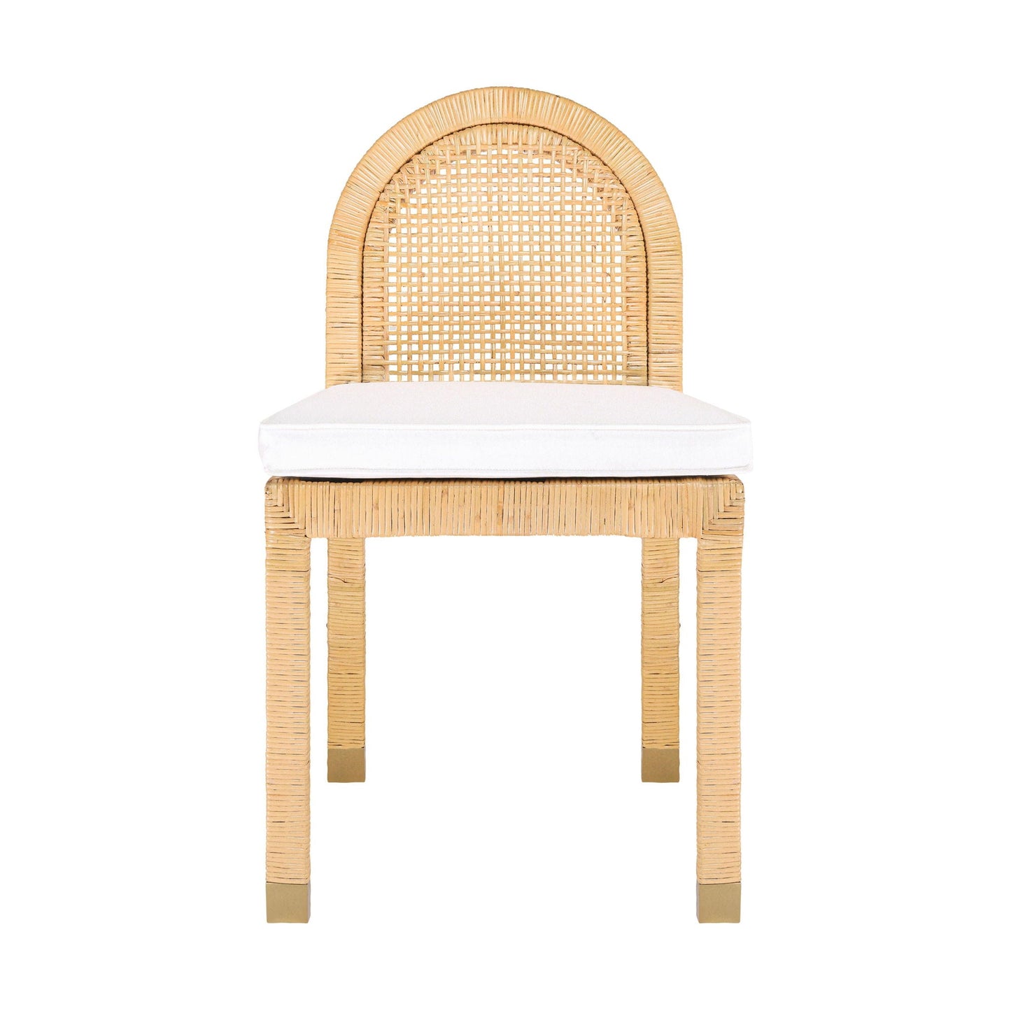 Amara - Chaise de salle à manger en rotin à dossier arqué - Naturel