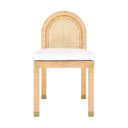 Amara - Chaise de salle à manger en rotin à dossier arqué - Naturel