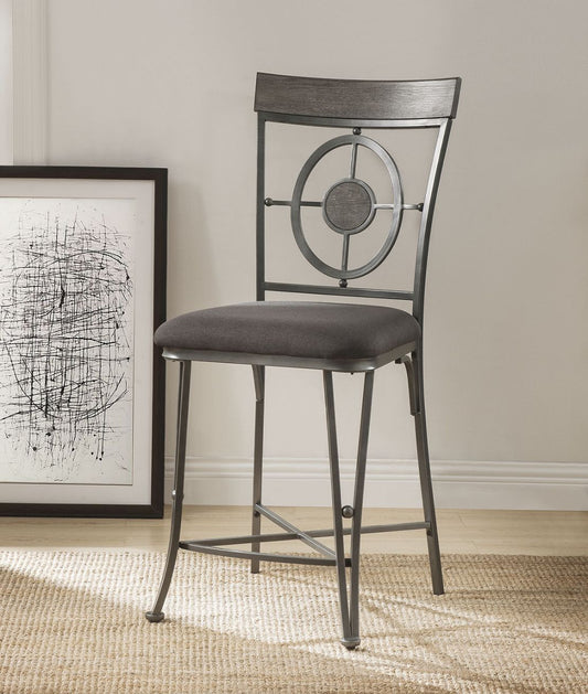 Landis - Chaises de comptoir (lot de 2) - Tissu et bronze