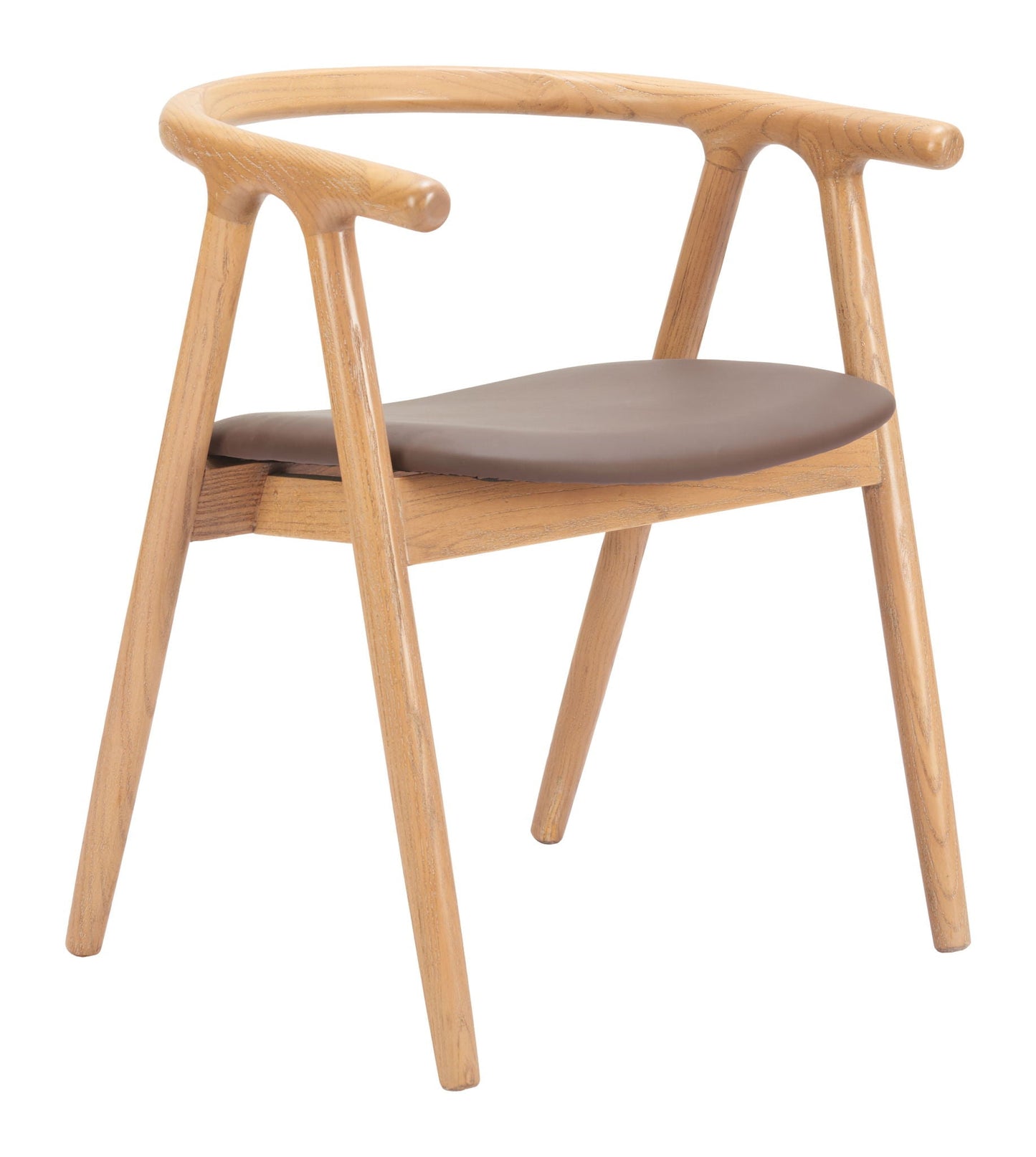 Peker - Chaise de salle à manger (lot de 2) - Marron / Naturel
