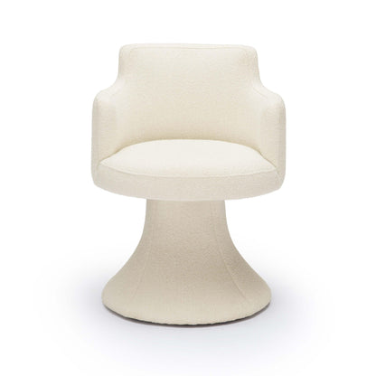 Jeffree - Chaise de salle à manger pivotante Performance Boucle - Crème