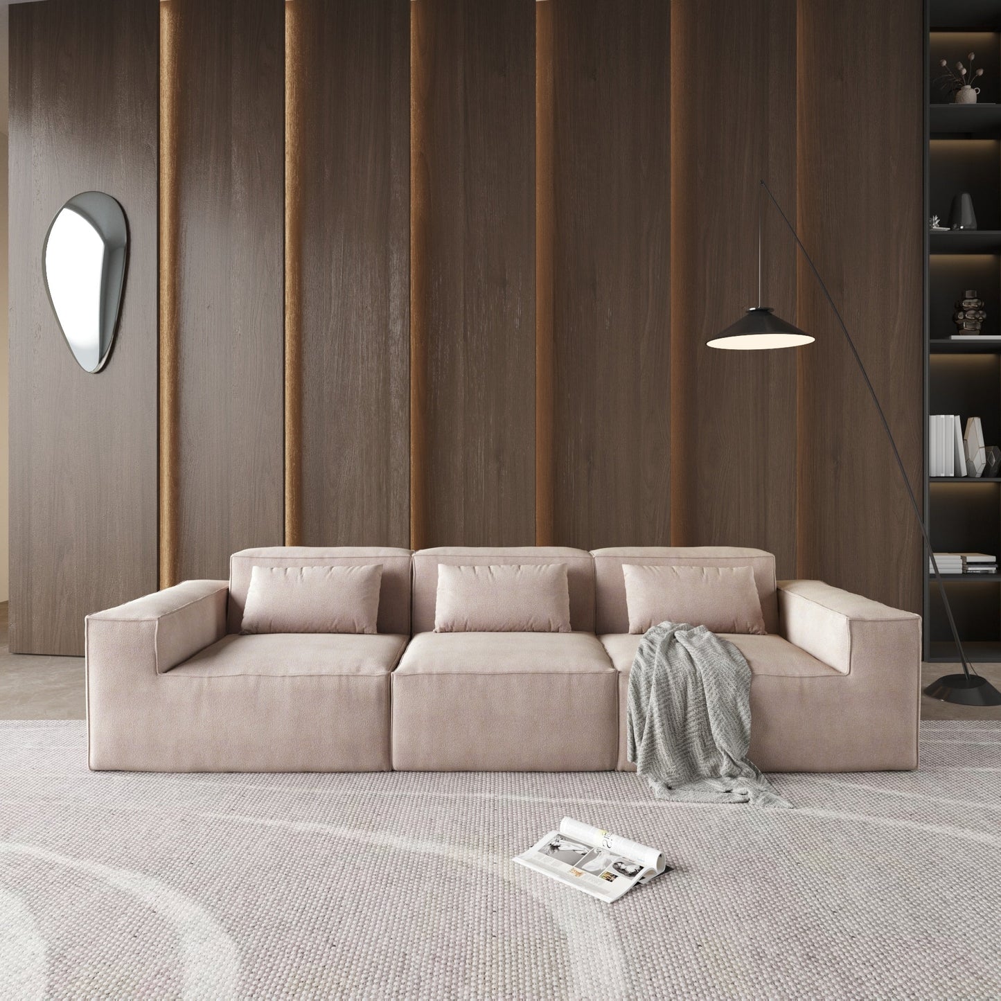 149 Cloud Sectional Couch, Huge Plus 4 Seats Modular Sofa, Modern Comfy Corduroy Couches, Sofas Furniture for Living Room