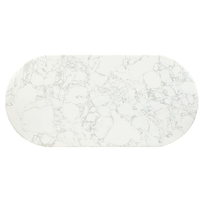 Zayn - Table à manger - Plateau en marbre naturel blanc et blanc