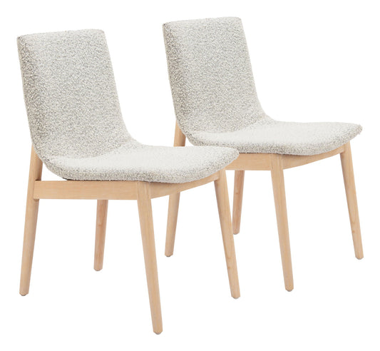 Raha - Chaise de salle à manger (lot de 2) - Gris / Blanchi à la chaux