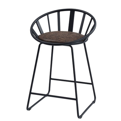 Zudora - Chaises de comptoir (lot de 2) - Cuir synthétique et noir