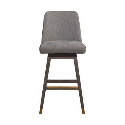 Amelia - Tabouret de bar pivotant - Chêne gris / Moka
