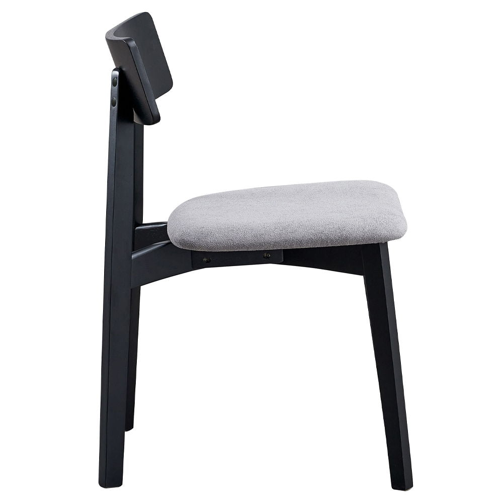 Real - Chaise d'appoint (lot de 2) - Lin gris et noir