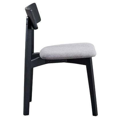 Real - Chaise d'appoint (lot de 2) - Lin gris et noir