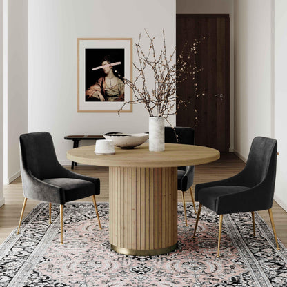 Chelsea - Table à manger ronde en bois de frêne