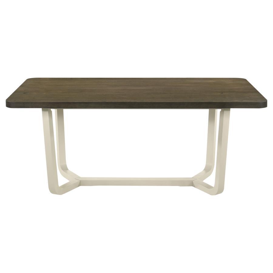 Biloxi - Table à manger rectangulaire en bois - Brun grisâtre