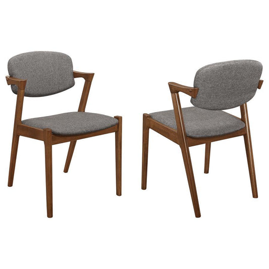 Malone - Chaise de salle à manger rembourrée en bois (lot de 2) - Noyer foncé