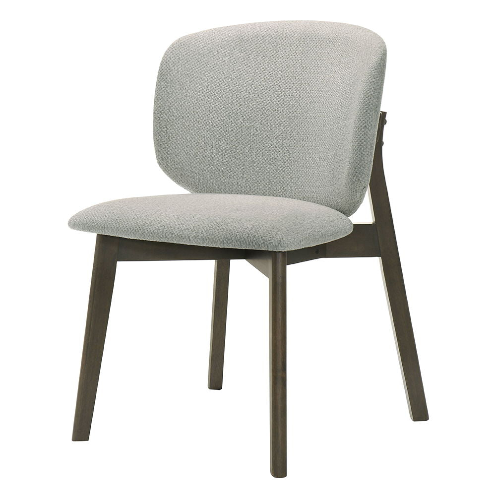 Mallin - Chaise d'appoint (lot de 2) - Chenille grise et noyer
