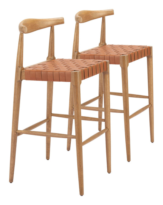 Bandani - Tabouret de bar (lot de 2) - Tan