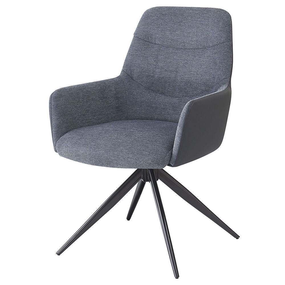 Hester - Fauteuil (lot de 2) - Tissu gris