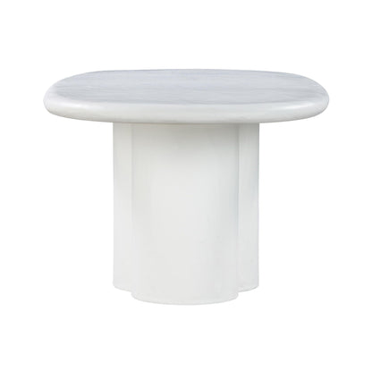 Elika - Table à manger ovale en faux plâtre