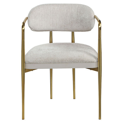 Zayn - Fauteuil (lot de 2) - Chenille beige et or