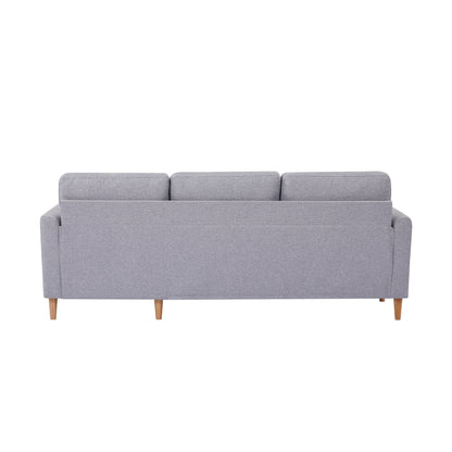 28.35'' Fabric L-Shaped Sleeper Sofa, 3-Seater with Pull-Out Bed, Chaise, and Armrest Storage Pockets
