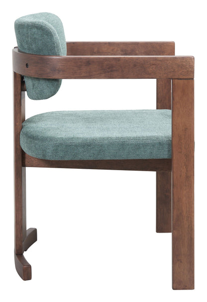 Poly - Chaise de salle à manger - Gris mousse et noyer