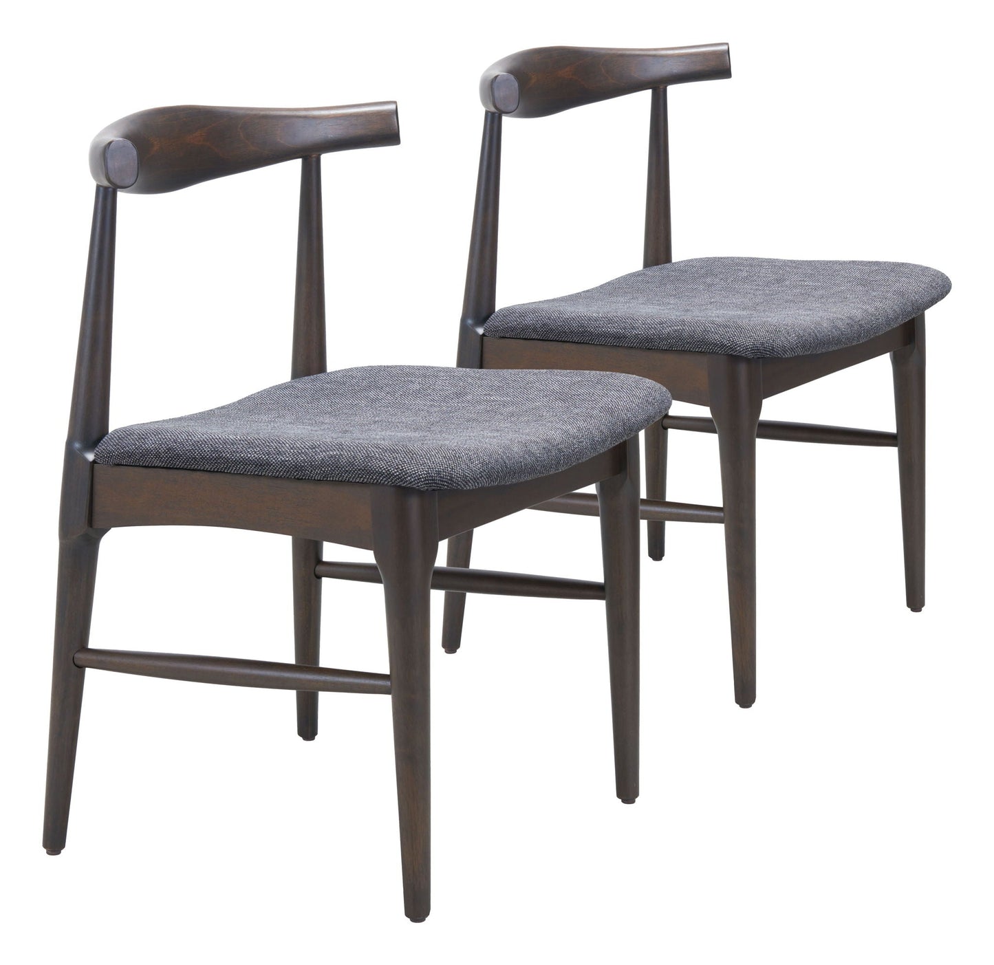 Tuzka - Chaise de salle à manger (lot de 2) - Gris et expresso