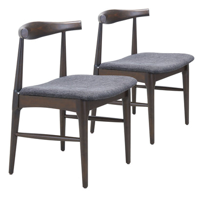 Tuzka - Chaise de salle à manger (lot de 2) - Gris et expresso