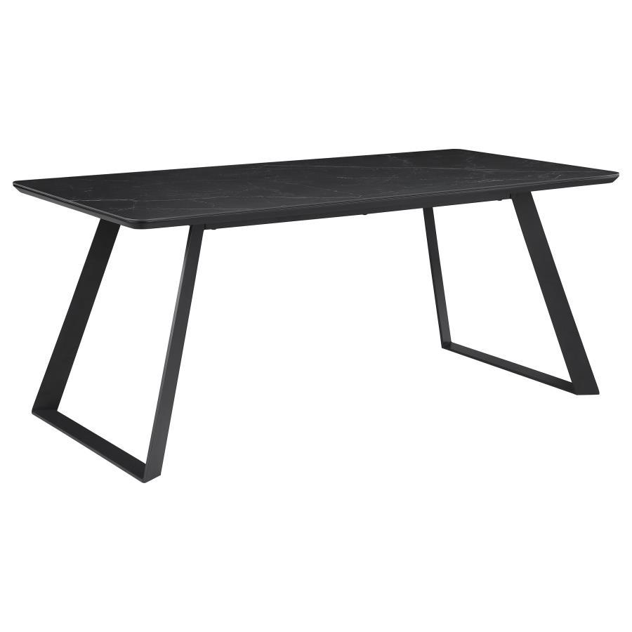 Smith - Ensemble de table à manger rectangulaire avec plateau en céramique