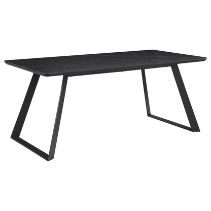 Smith - Ensemble de table à manger rectangulaire avec plateau en céramique