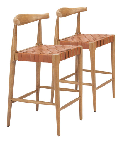 Bandani - Tabouret de bar (lot de 2) - Tan