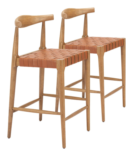 Bandani - Tabouret de bar (lot de 2) - Tan