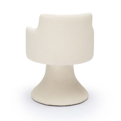 Jeffree - Chaise de salle à manger pivotante Performance Boucle - Crème