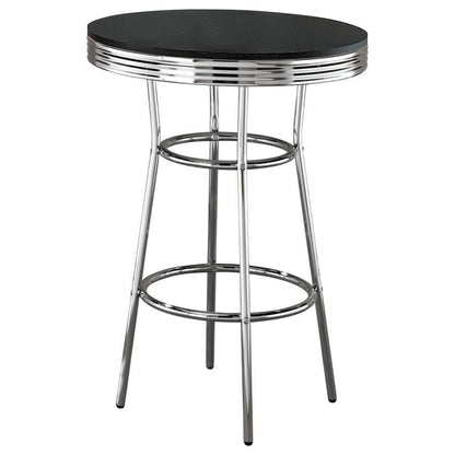 Ensemble de 3 tables de bar rondes style bistrot/pub rétro des années 1950