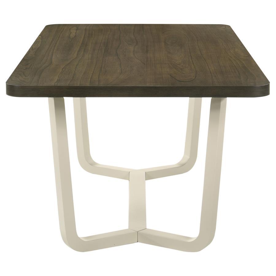 Biloxi - Table à manger rectangulaire en bois - Brun grisâtre