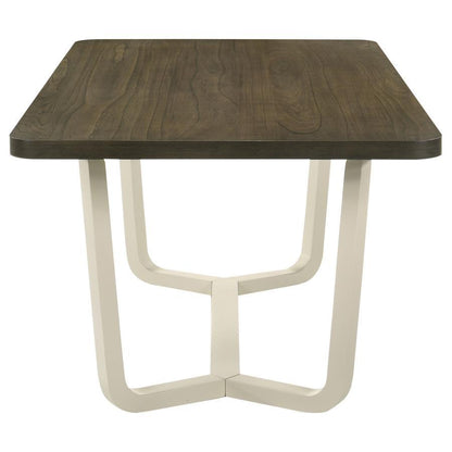 Biloxi - Table à manger rectangulaire en bois - Brun grisâtre