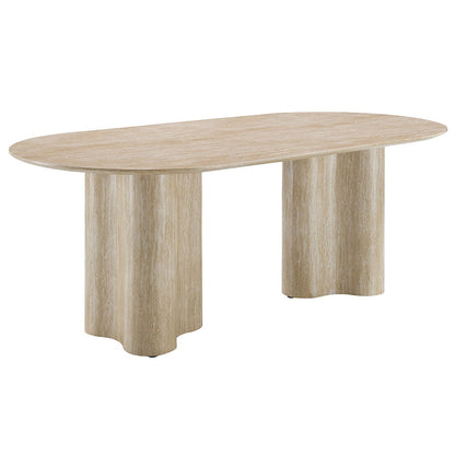 Jirina - Table à manger - Motif travertin