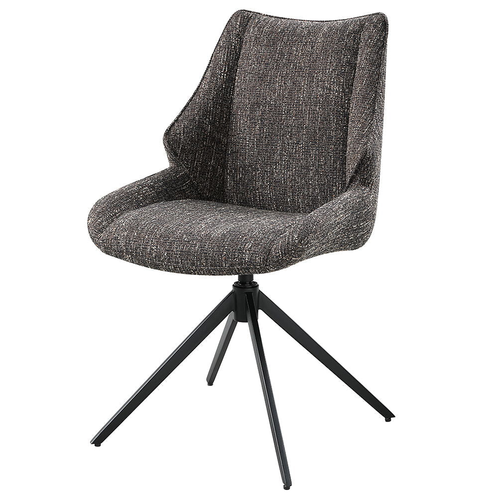 Malika - Chaise d'appoint pivotante (lot de 2) - Chenille marron