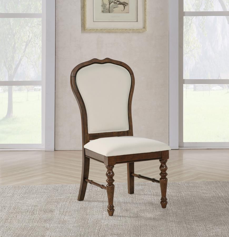 Landon - Chaise de salle à manger rembourrée (lot de 2) - Brun riche
