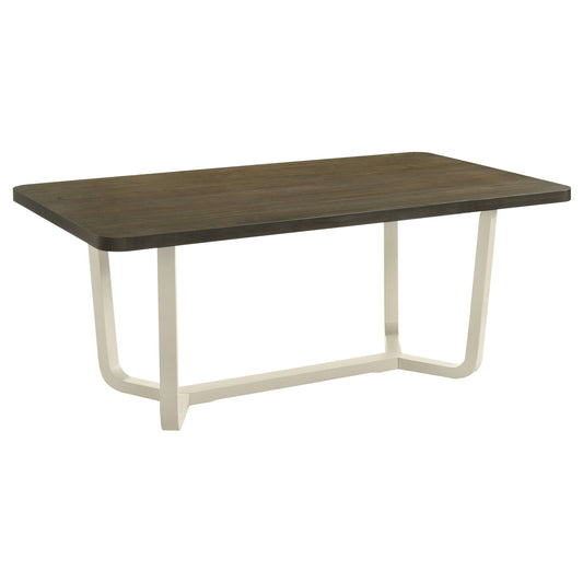 Biloxi - Table à manger rectangulaire en bois - Brun grisâtre