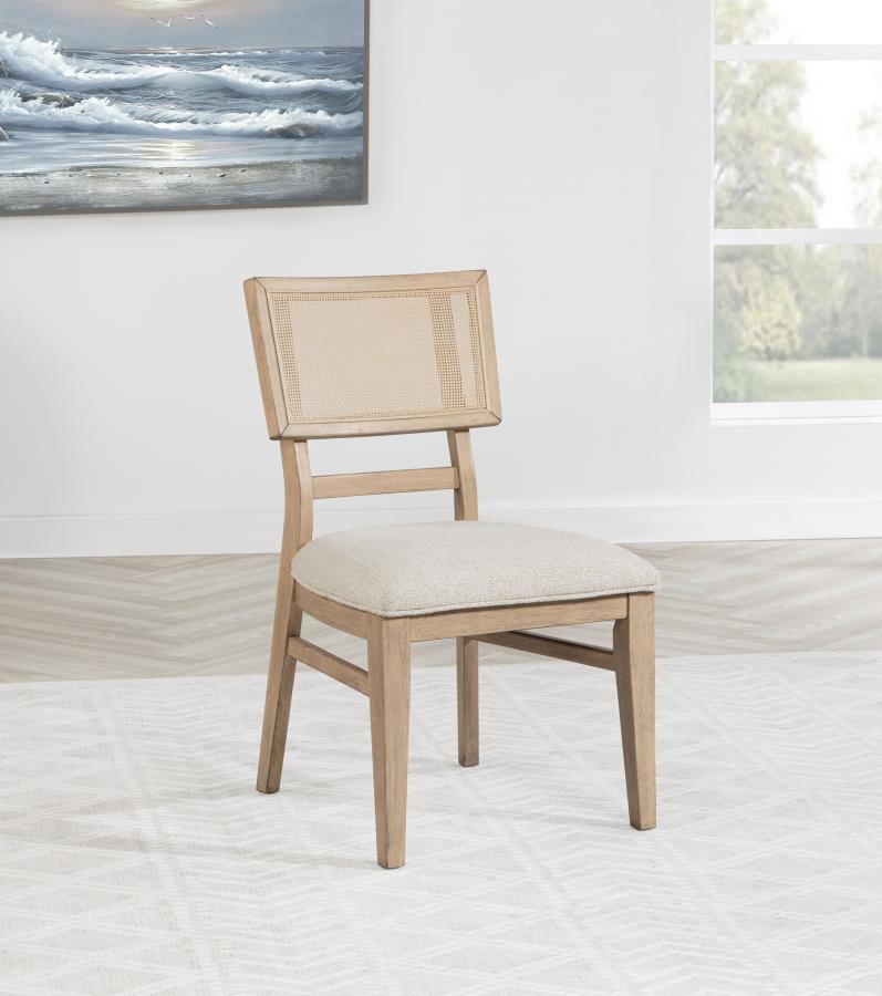 Kailani - Chaise de salle à manger en rotin tissé Radio (lot de 2) - Chêne beige