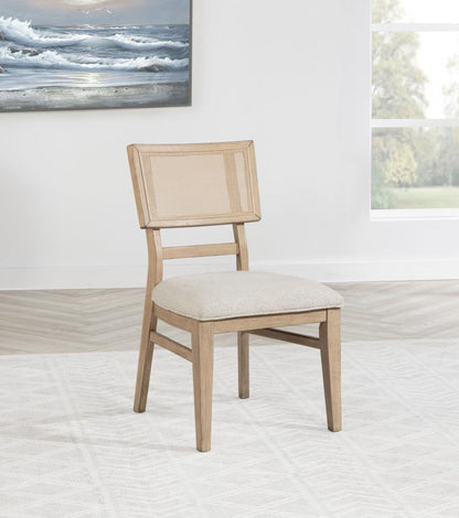 Kailani - Chaise de salle à manger en rotin tissé Radio (lot de 2) - Chêne beige