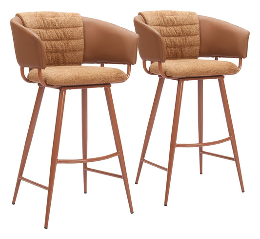 Tabouret de bar Juno (lot de 2) - Marron