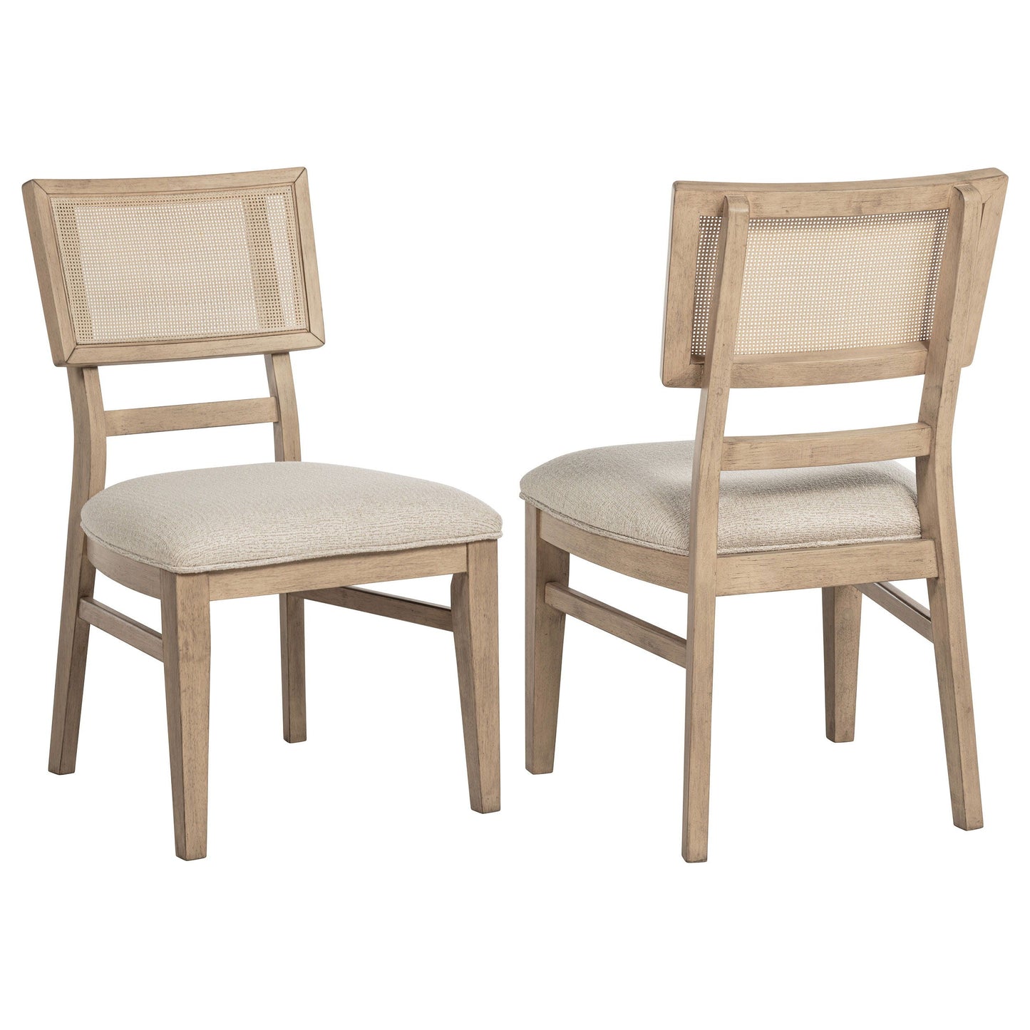 Kailani - Chaise de salle à manger en rotin tissé Radio (lot de 2) - Chêne beige