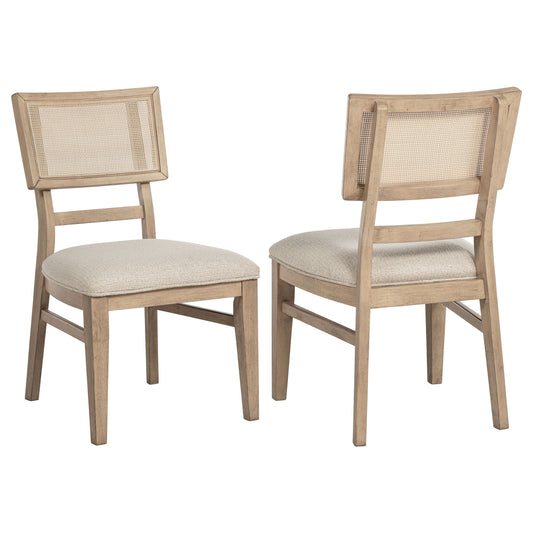 Kailani - Chaise de salle à manger en rotin tissé Radio (lot de 2) - Chêne beige