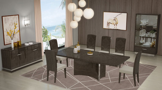 D845 - Ensemble table à manger et 6 chaises - Gris