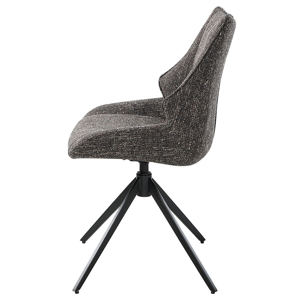 Malika - Chaise d'appoint pivotante (lot de 2) - Chenille marron