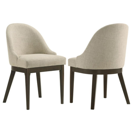 Reseda - Chaise de salle à manger rembourrée (lot de 2) - Beige