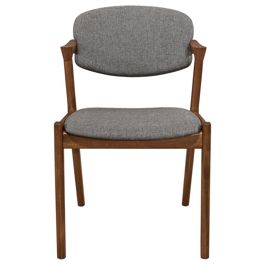 Malone - Chaise de salle à manger rembourrée en bois (lot de 2) - Noyer foncé