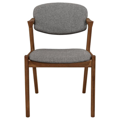 Malone - Chaise de salle à manger rembourrée en bois (lot de 2) - Noyer foncé