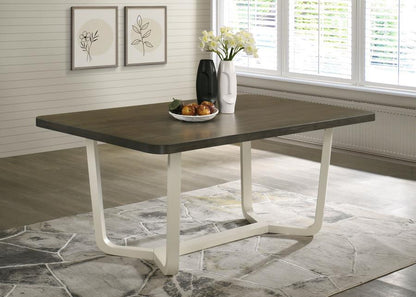 Biloxi - Table à manger rectangulaire en bois - Brun grisâtre