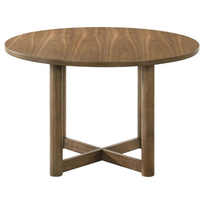 Crestmore - Table à manger ronde en bois - Noyer